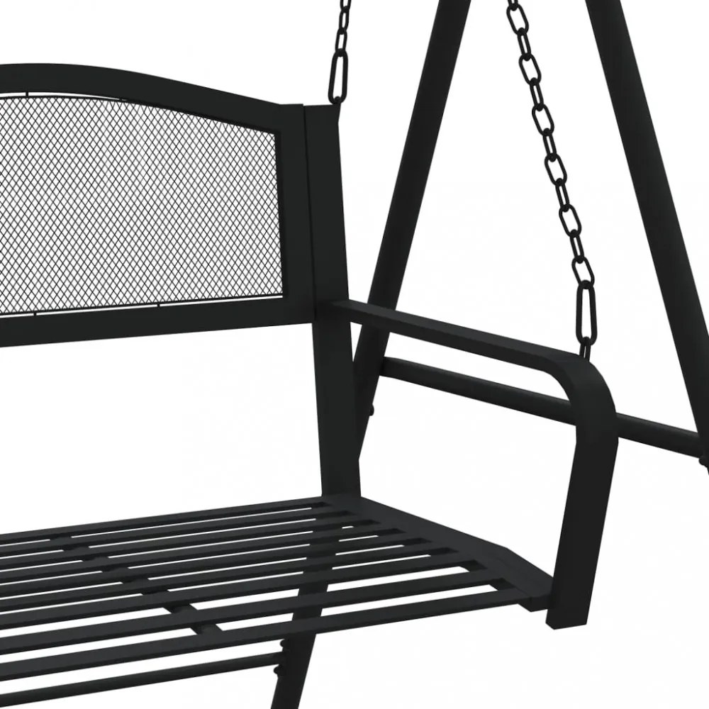 fekete acél hintapad 124 cm
