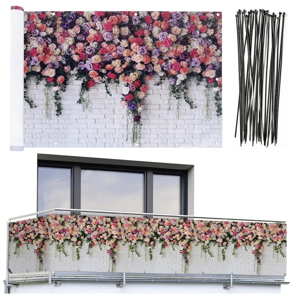 Műanyag belátásgátló erkélyre 500x85 cm Roses - Maximex