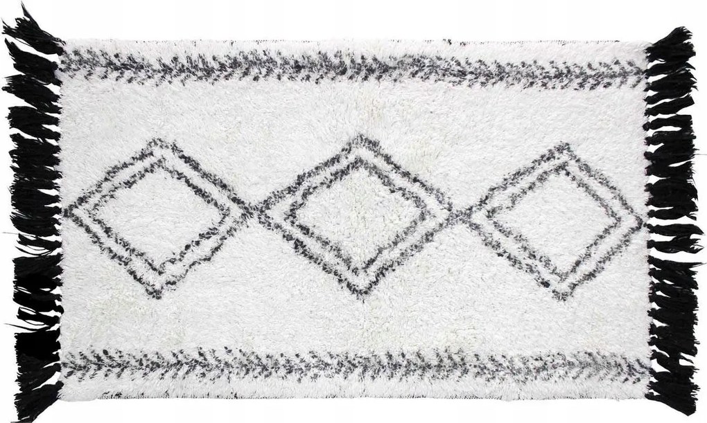 Fürdőszobaszőnyeg Pamut Téglalap Alakú 50 X 80 CM Fekete