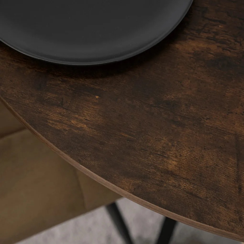 Stół LAUREN 90 cm Dąb Rustykalny/Czarny