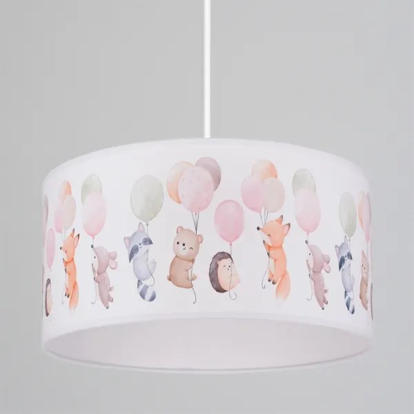 Brilagi - LED gyerek csillár zsinórral BOBO 1xE27/60W/230V Ø 35 cm fehér/állatkás