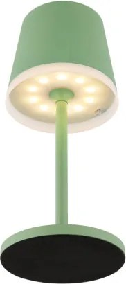 Globo 36637BM Solar asztali lámpa, fém/műanyag halványzöld, műanyag szatírozott, csúszókapcsoló, CR18650 1200mAh 3.7V, IP44, 2 szerelési magasság: 41 cm/26 cm, ø: 110mm, M: 410mm, tartozék: 10x LED 0.06W 3V, 3000K