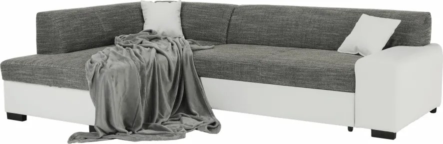 Ülőgarnitúra, fehér/szürke melír, balos, MINERVA