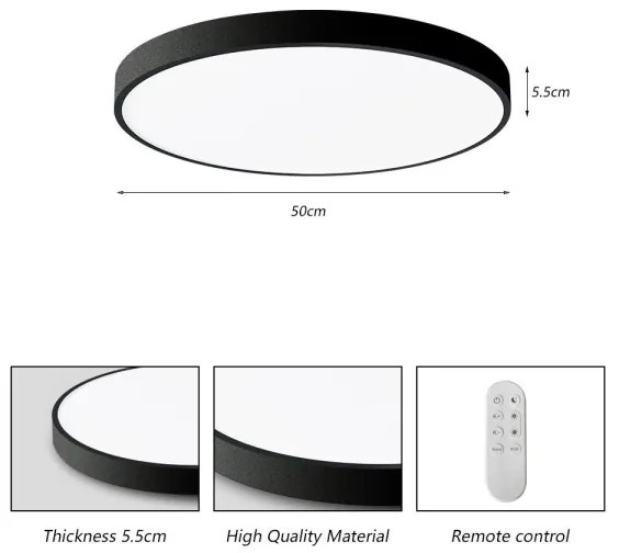 Immax NEO 07249L-LED Dimmelhető lámpa SEMPLICI 48W/230V Wi-Fi Tuya black+ + távirányító