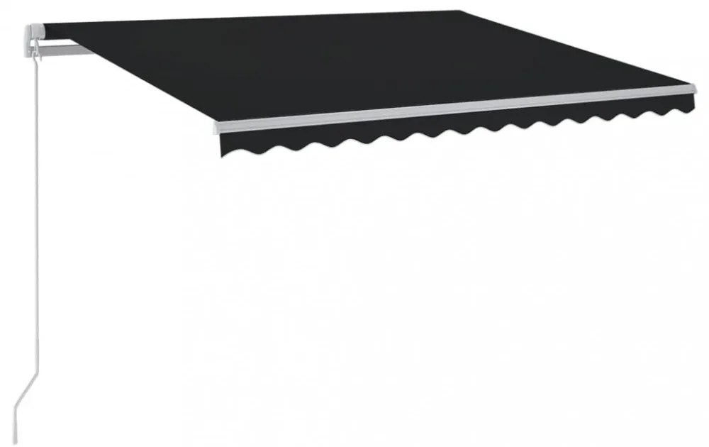 antracitszürke kézzel kihúzható LED-es napellenző 400 x 350 cm