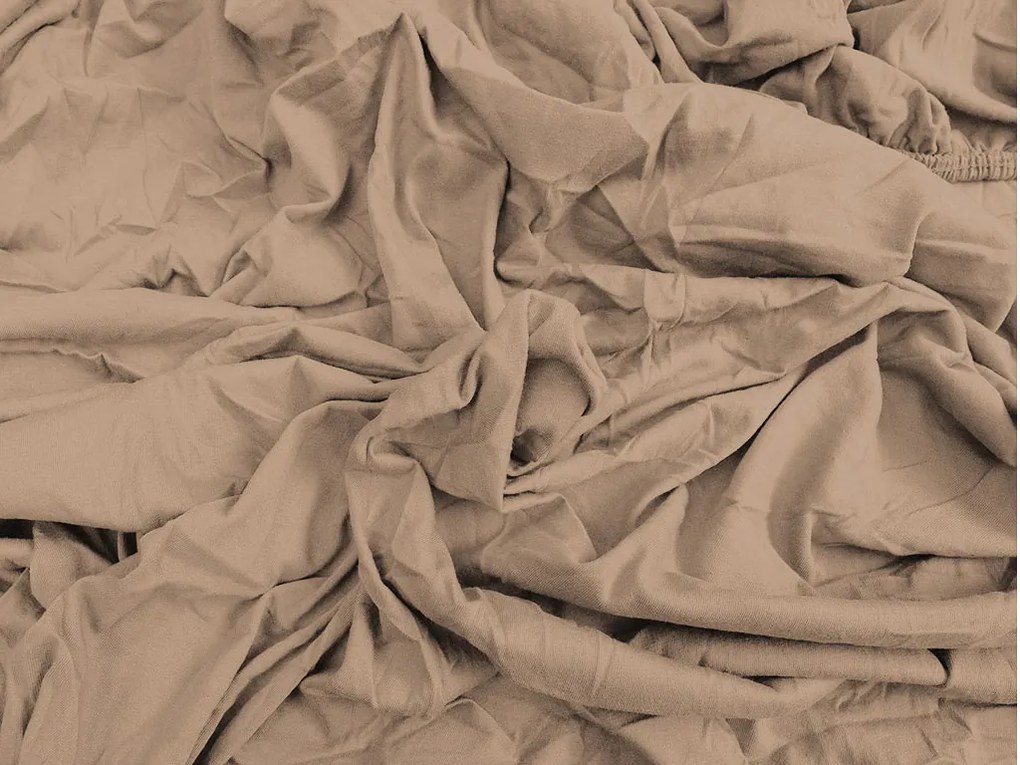 Jersey lepedő világosbarna 90 x 200 cm