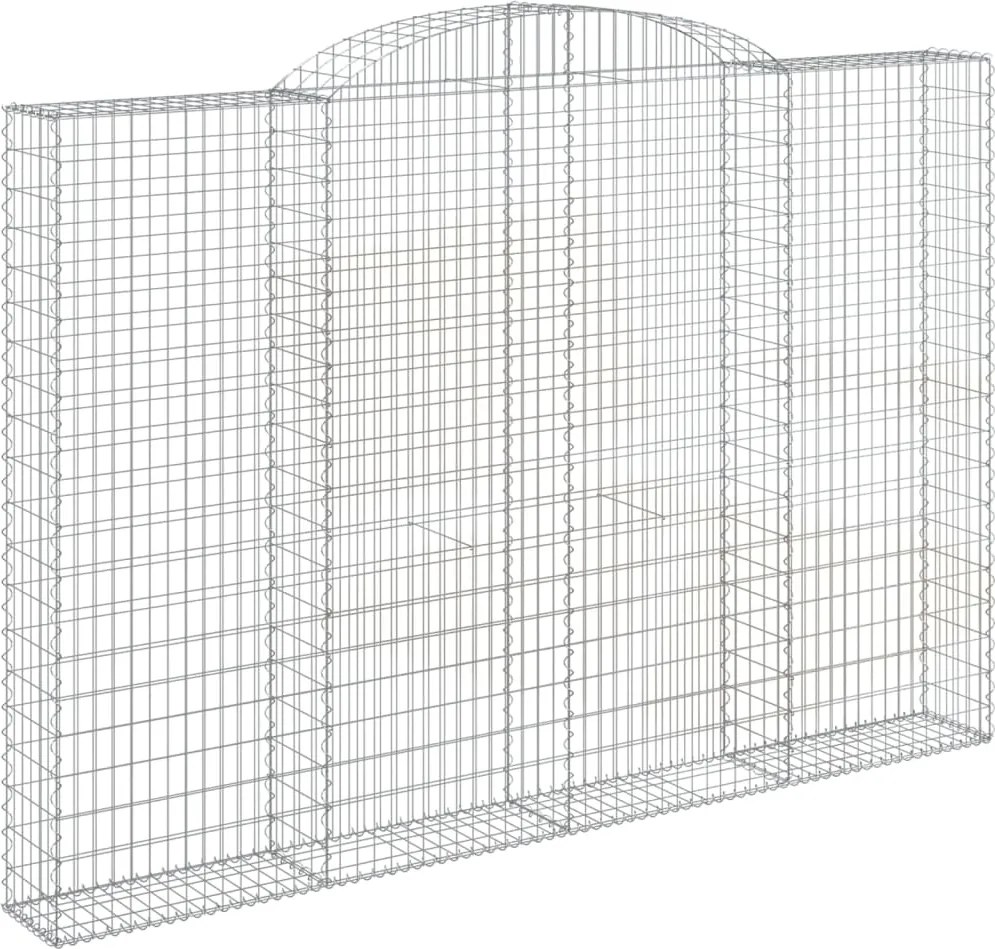 vidaXL íves horganyzott vas gabion kosár 300 x 30 x 200/220 cm