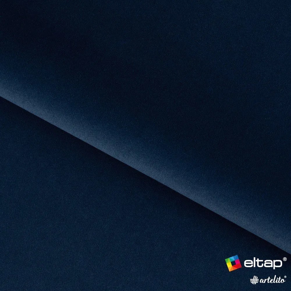 Sötétkék kárpitozott ágyneműtartós franciaágy ágyráccsal 160x200 cm Plissa – ELTAP