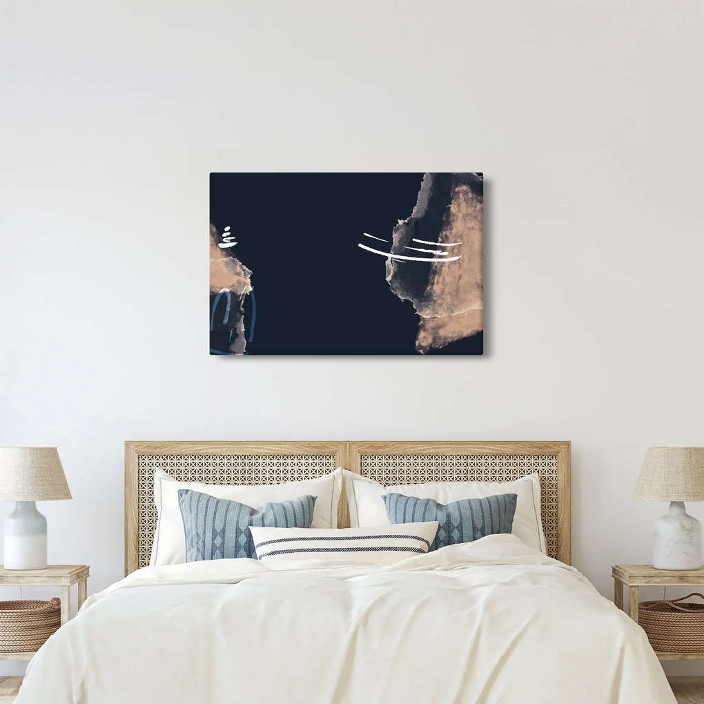 Kép - Sötétkék absztrakció (90x60 cm)