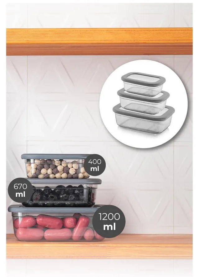 Élelmiszertartó doboz szett 3 db-os – Hermia