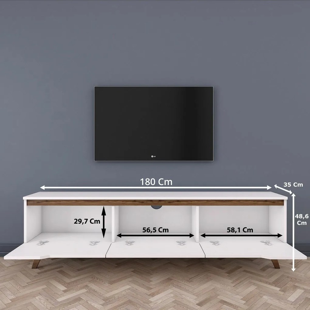 Dita White and Walnut TV-asztal
