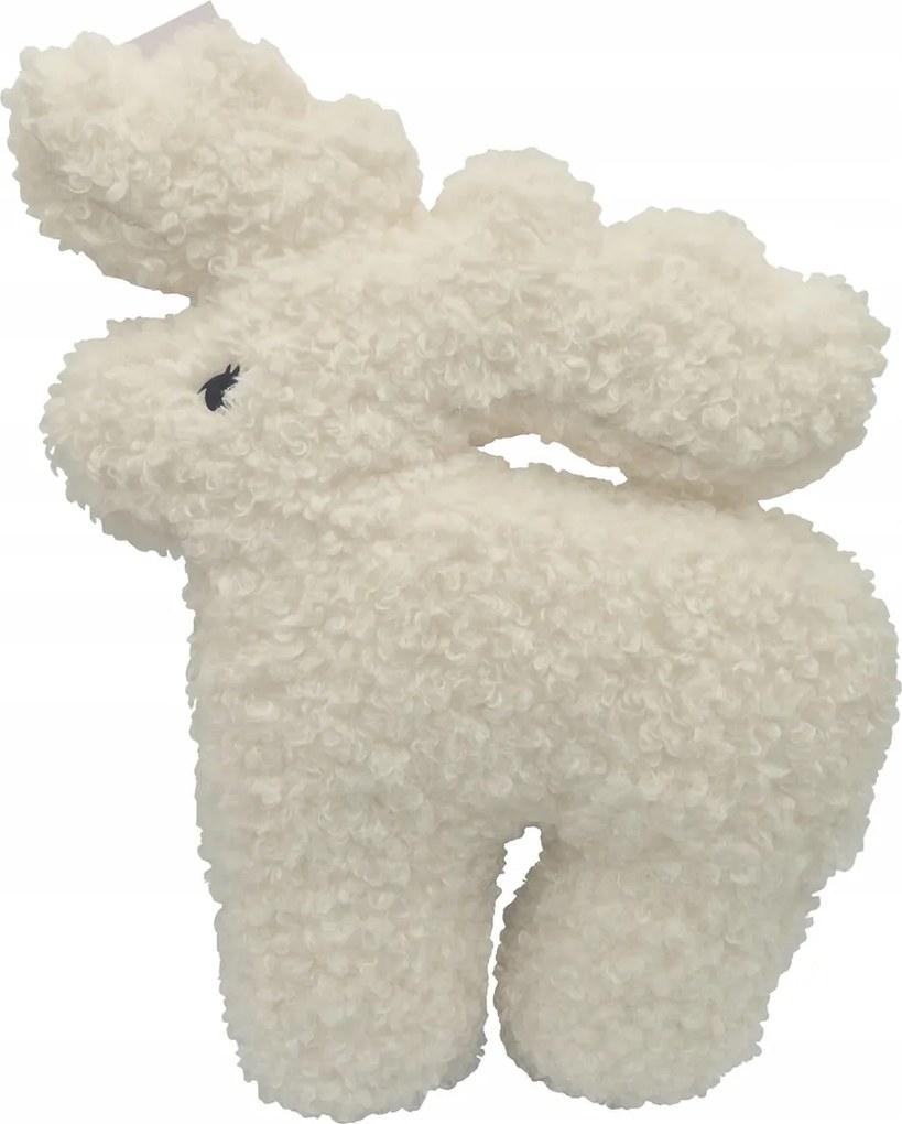 Díszpárna rénszarvas – 52,5 × 60,5 cm, fehér