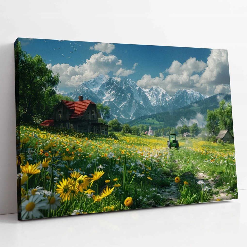 Vászonkép Tavaszi nap a Lengyel Falu ház konyha szoba 100x70