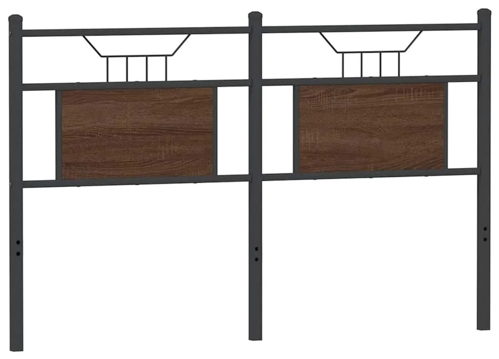 barna tölgy színű szerelt fa és acél fejtámla 140 cm