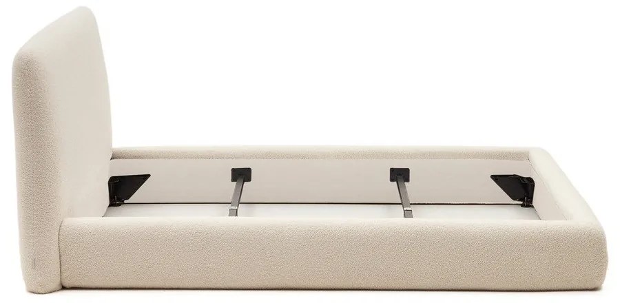 Bézs kárpitozott franciaágy 180x200 cm Martina – Kave Home