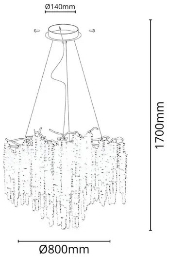 Kristály csillár zsinóron 13xG9/40W/230V arany