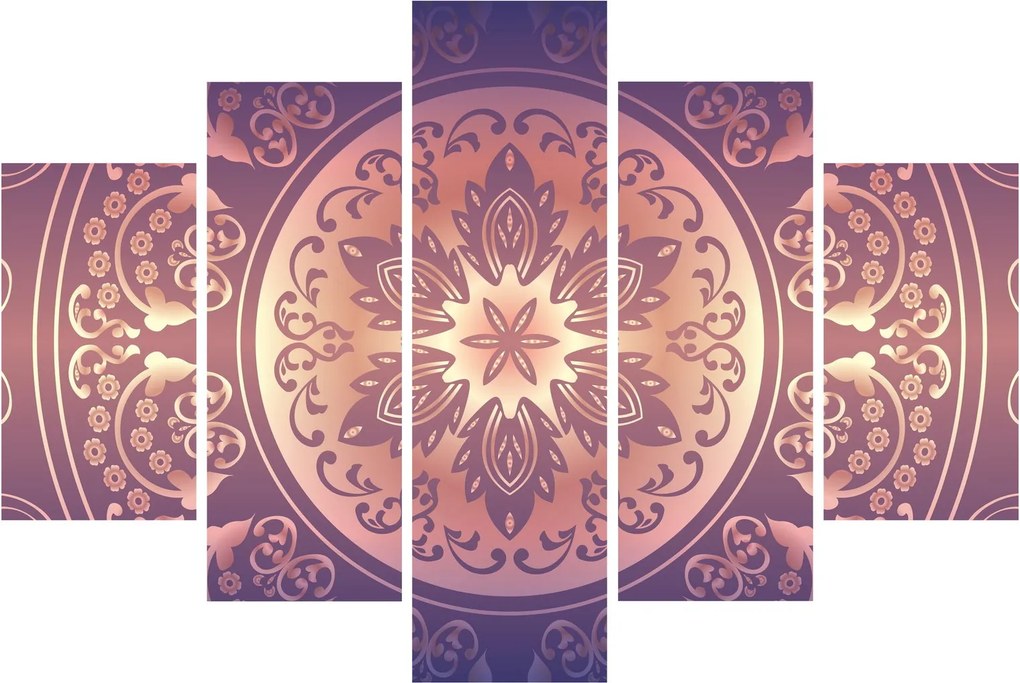 Kép - Mandala lila színátmeneten (150x105 cm)