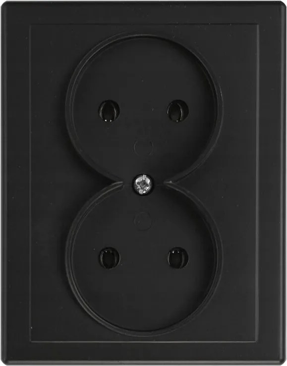 Dupla aljzat földelés nélkül IP20 16A 250V Süllyesztett matt fekete