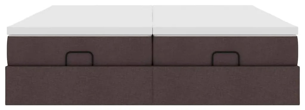 Ottomán ágykeret matracokkal Sötétbarna 180x200cm szövet