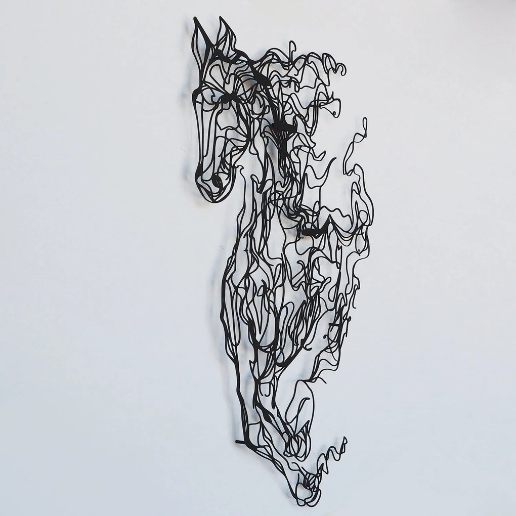Fém fali dekoráció, Metal Horse Line Art - APT724