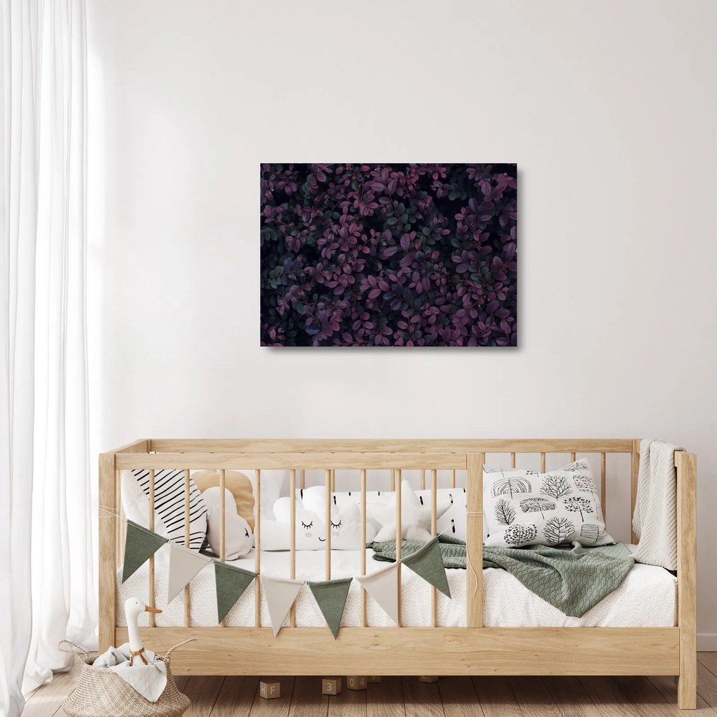 Sötétvörös levelek képe (üvegen) (70x50 cm)