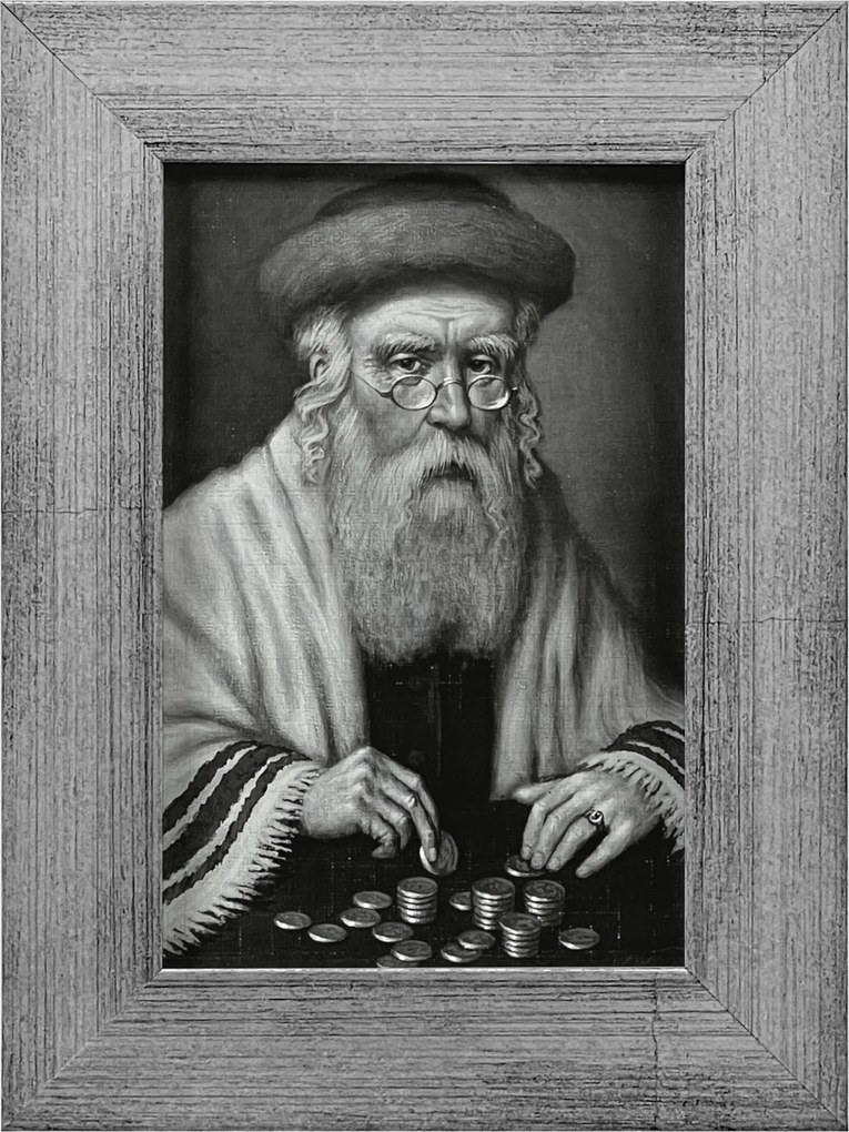 Vászonkép 20x15 Pénzszámláló Zsidó Ezüst Keret