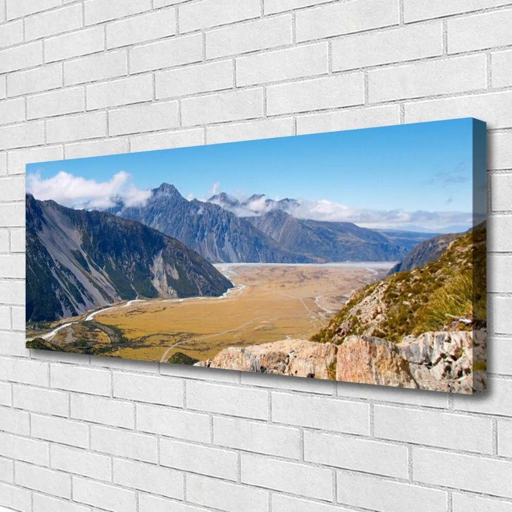 Vászonkép Mountain Valley Landscape 125x50 cm