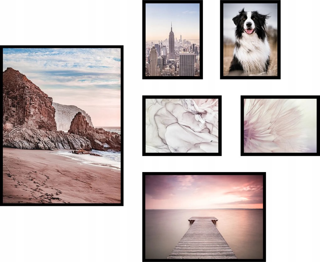 Poszterek 6db-os szett nappali kép kompozíció