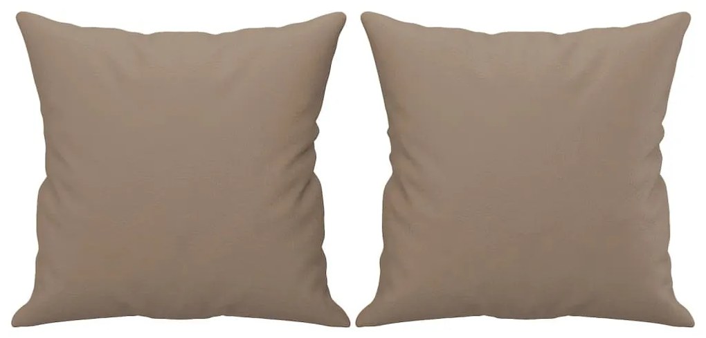 3 személyes cappuccino színű műbőr kanapé díszpárnákkal 180 cm