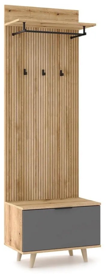 KLEO előszobafal, barna/grafit