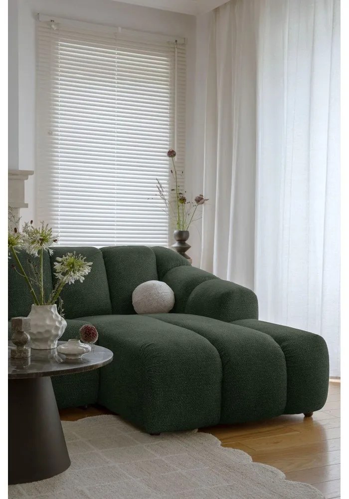 Sötétzöld sarokkanapé (bal oldali-U alakú) Shell – Miuform