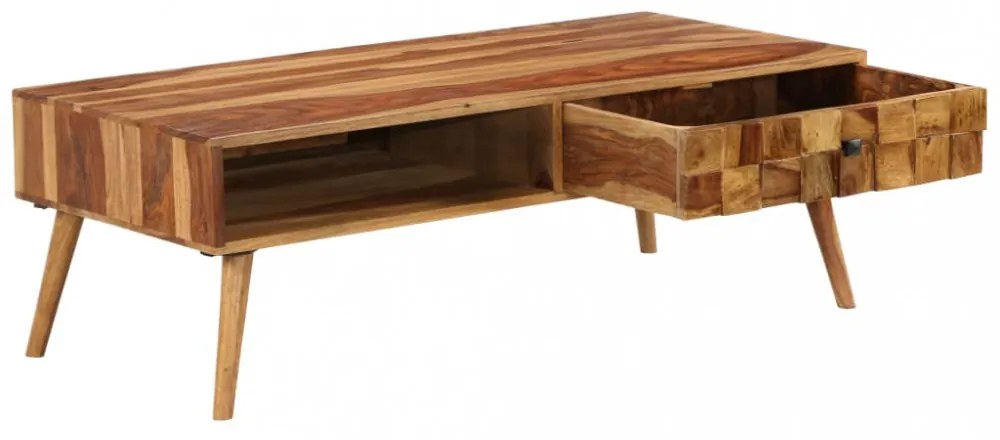 tömör akácfából dohányzóasztal mézszínű felülettel 110x50x37 cm