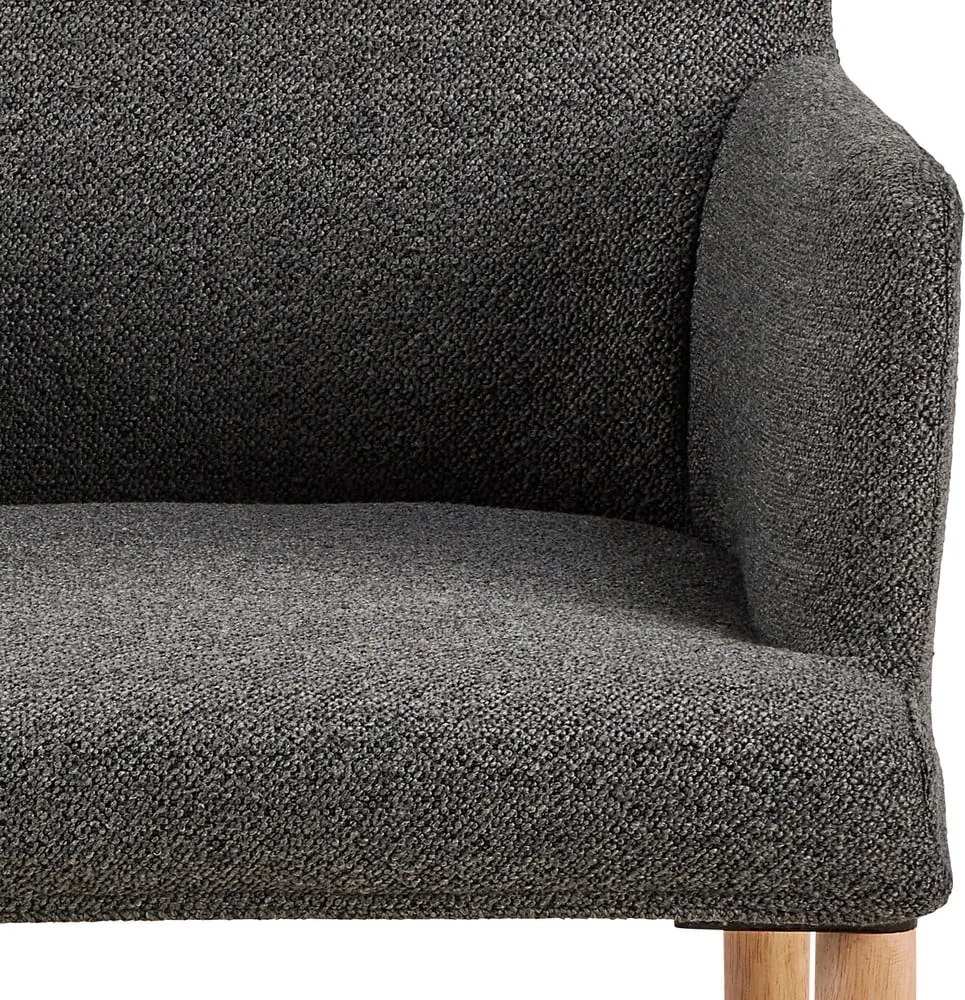 Szürke kárpitozott karfás étkezőfotel Zoe – Actona