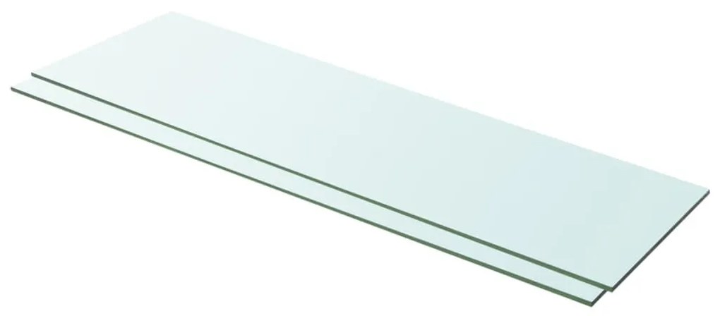 2 db átlátszó üveg paneles polc 100 x 30 cm