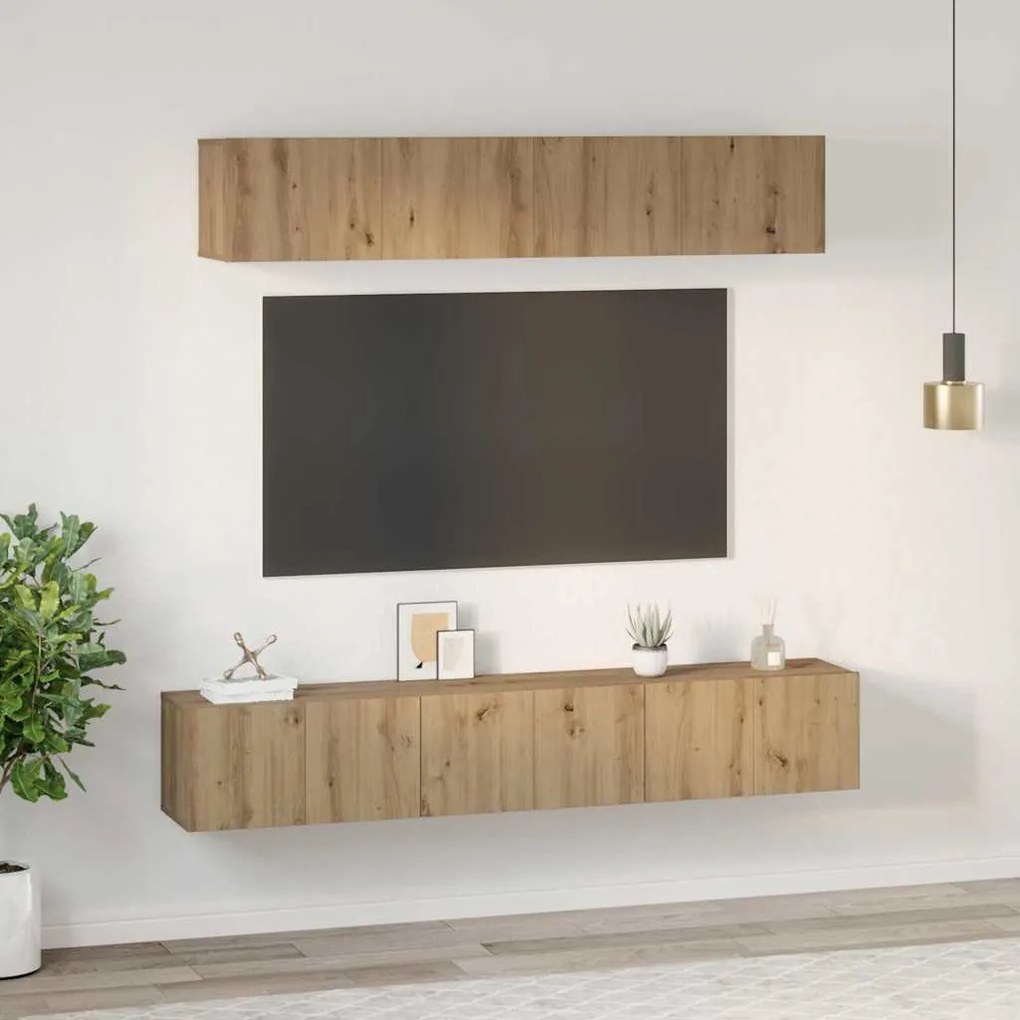 TV Szekrény Szett 5 pcs kézműves tölgy Közepes 80 x 30 x 30 cm