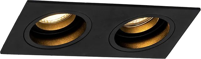 Okos süllyesztett spotlámpa fekete téglalap alakú állítható 2 WiFi GU10-zel - Chuck