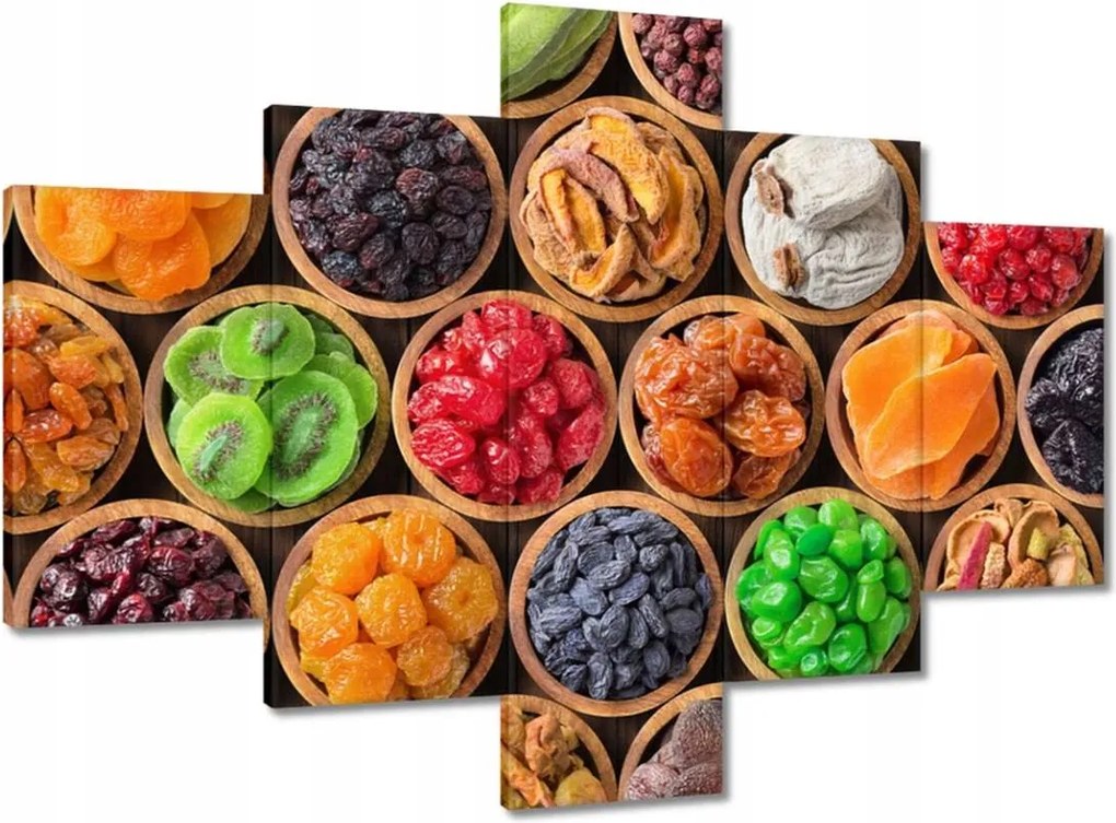 Vászonkép 100x70 Aszalt gyümölcsök tálakban
