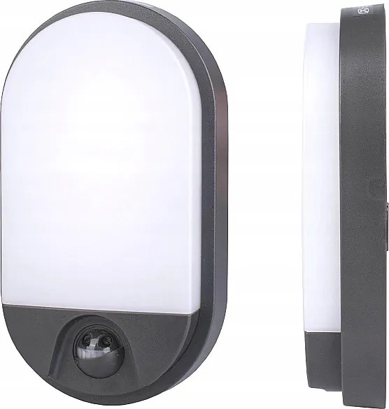 Kültéri Led homlokzati lámpa Jáde 15W Pir mozgásérzékelővel Szürke