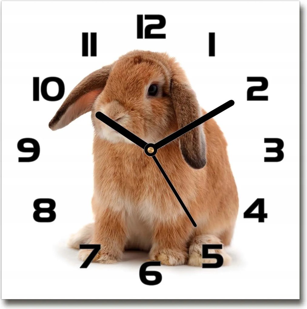 Modern lógó üveg falióra Vörös nyúl 30x30