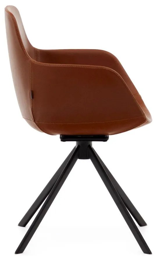 Konyakbarna kárpitozott karfás étkezőfotel szett 2 db-os Tissiana – Kave Home