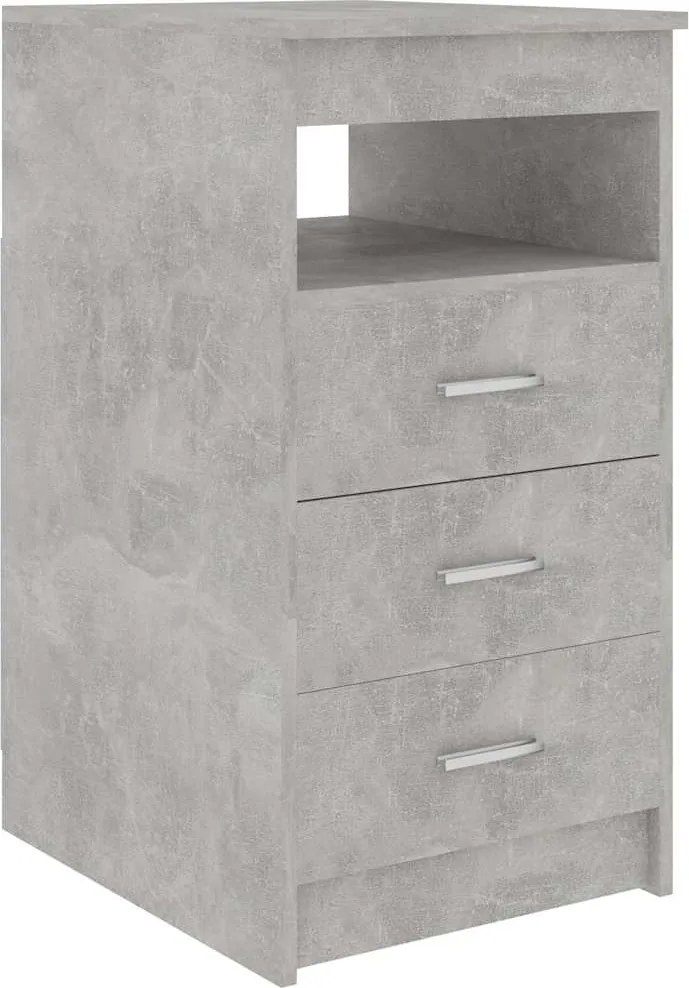 vidaXL betonszürke szerelt fa fiókos szekrény 40 x 50 x 76 cm