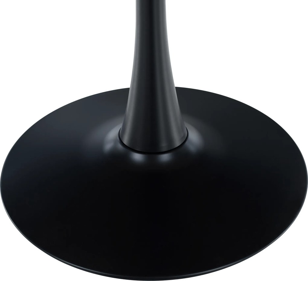 Étkezőasztal, tölgy/fekete, átmérő 80 cm, REVENTON NEW