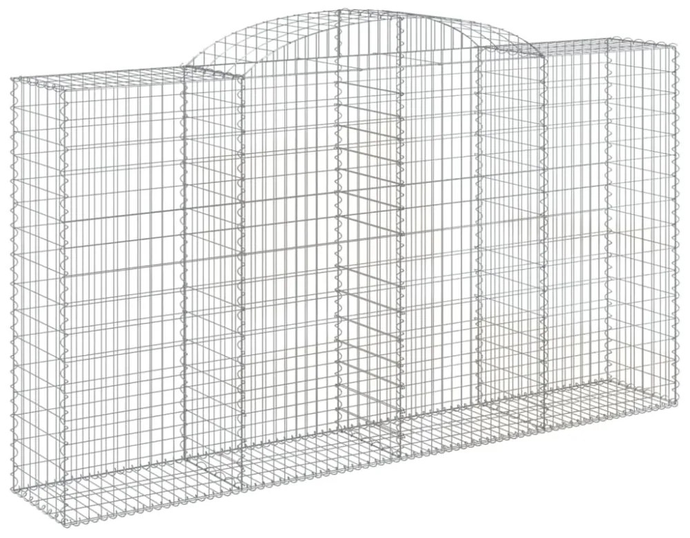 4 db íves horganyzott vas gabion kosár 300x50x160/180 cm