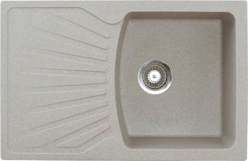 Quadro Plus Metalac 137412 Gránit Mosogatótálca - Extra mély, Csepegtetőtálcás, Bézs