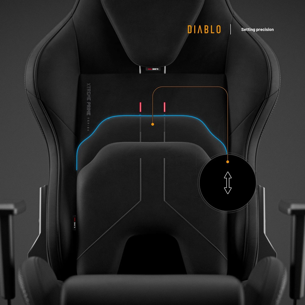Gamer szék fekete Normal Size: Diablo X-One Prime Burned Black