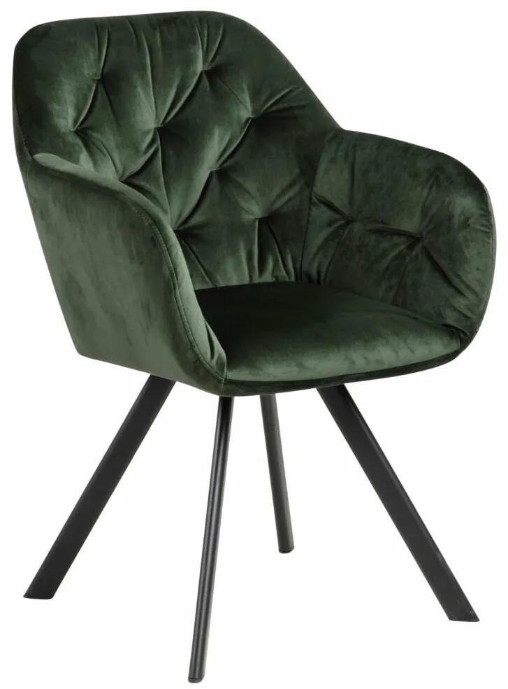 Silja design szék, sötétzöld