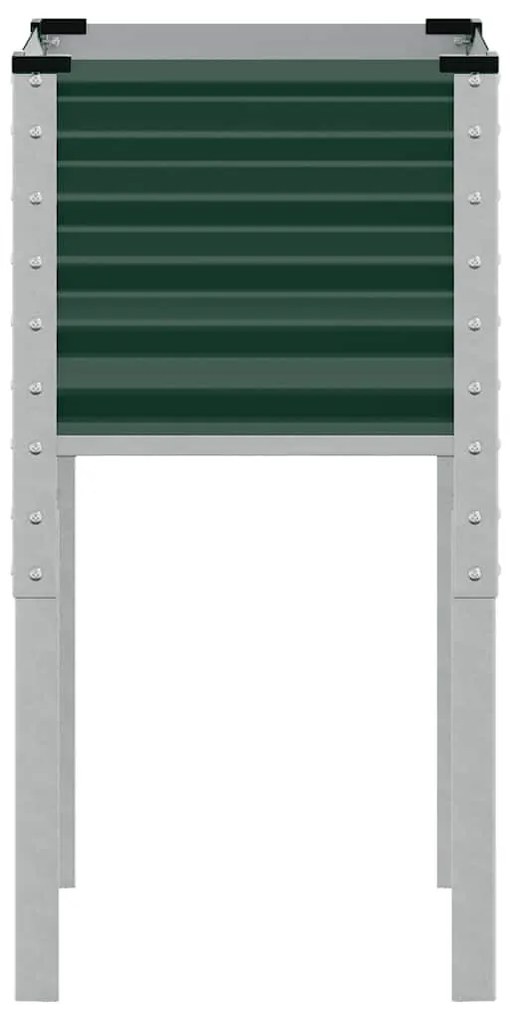 zöld acél kerti virágláda 45 x 45 x 88 cm