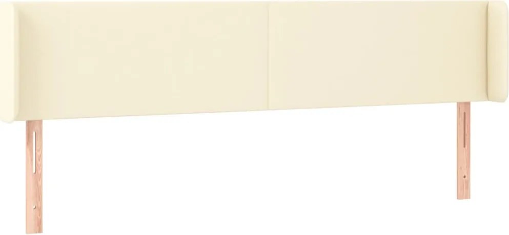 krémszínű műbőr szárnyas fejtámla 163x16x78/88 cm