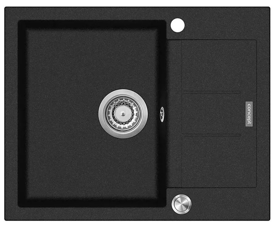 Concept DG05C45BC - CUBIS konyhai mosogató 50x62 cm gránit/fekete