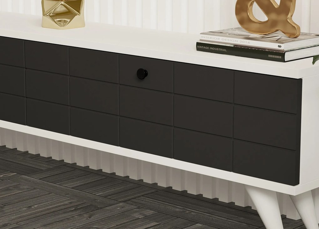 TV szekrény Alberi - Anthracite, White